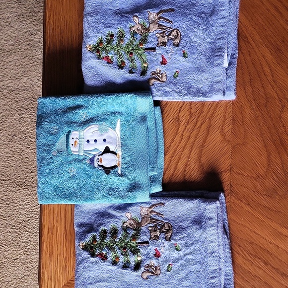 Saturday Night and St. Nicholas Square Other - Three holiday hand towels